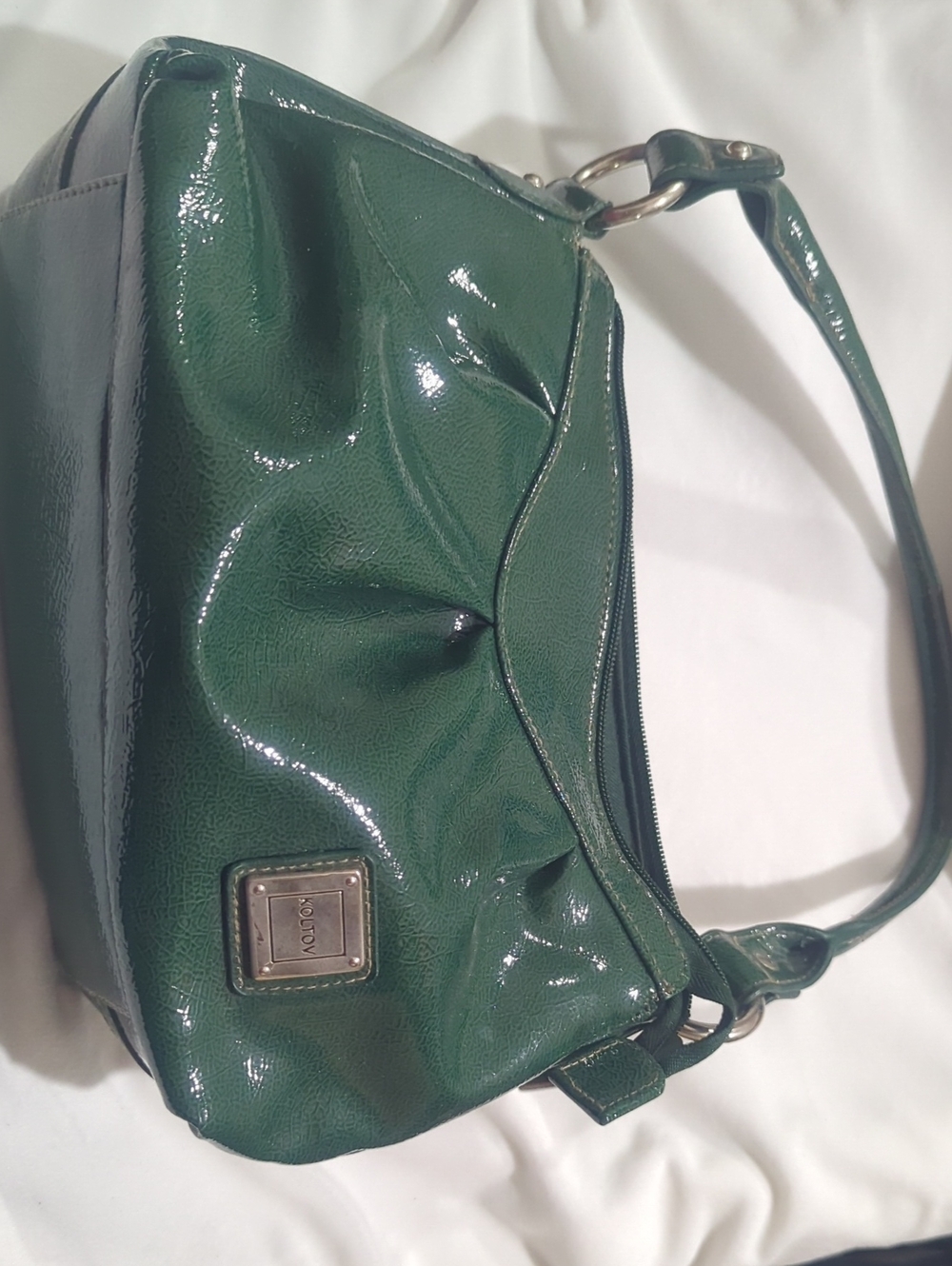 Patent Leather Green Shoulder Bag